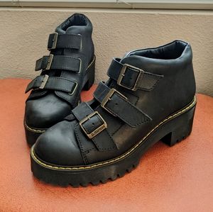 Dr. Martens Coppola ankle buckle boots